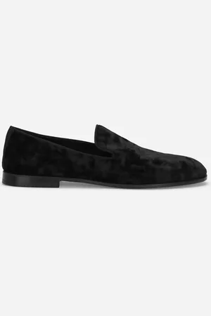 Dolce & Gabbana Velvet Slippers - Man Driver Shoes And Loafers Velvet 40.5