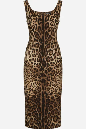 Dolce & Gabbana Leopard-print Charmeuse Midi Dress - Woman Dresses Silk 40
