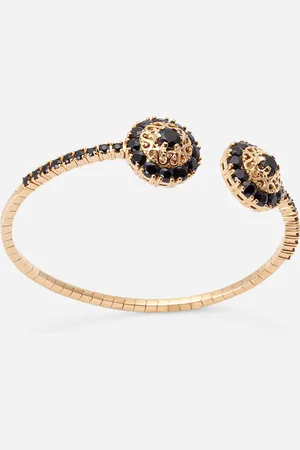 Dolce & Gabbana Family Yellow Bracelet With Rosette Motif And Black Sapphire - Woman Bracelets S
