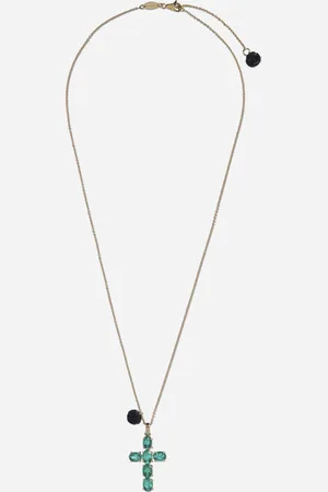 Dolce & Gabbana Family Cross Pendant With Emeralds - Woman Necklaces Onesize