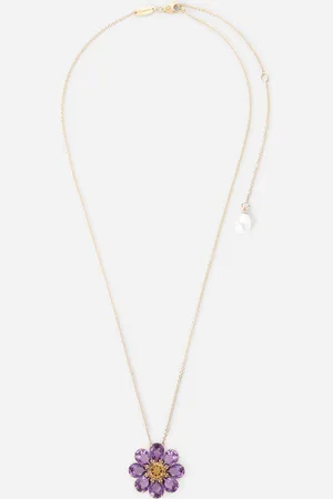 Dolce & Gabbana Spring Necklace In Yellow 18kt With Amethyst Floral Motif - Woman Necklaces Onesize