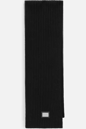 Dolce & Gabbana Ribbed Knit Scarf With Logo Tag - Man Accessories Wool S