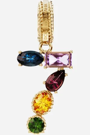 Dolce & Gabbana 18 Kt Rainbow Pendant With Multicolor Finegemstones Representing Number 7 - Woman Charms Gold Onesize