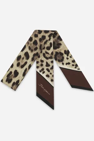 Dolce & Gabbana Leopard-print Twill Headscarf (6x100) - Woman Scarves And Silks Silk Onesize