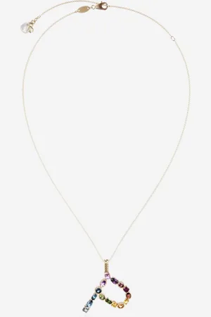 Dolce & Gabbana Rainbow Alphabet P Pendant In Yellow With Multicolor Fine Gems - Woman Necklaces Onesize