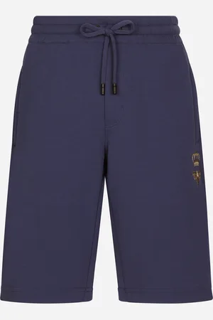 Dolce & Gabbana Jersey Jogging Shorts With Embroidery - Man Pants And Shorts Cotton 46