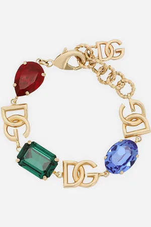 Dolce & Gabbana Bracelet With Dg Logo And Multi-colored Rhinestones - Woman Bijoux Multi-colored Metal Onesize