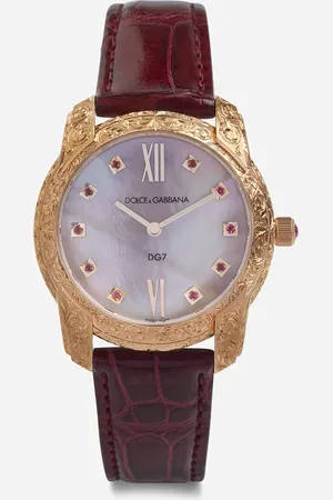 Dolce & Gabbana Dg7 Gattopardo Watch In Red Gold With Pink Mother Of Pearl And Rubies - Woman Watches Onesize