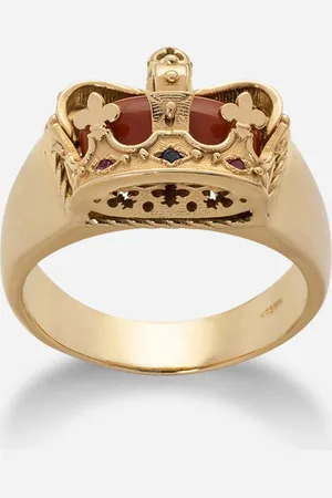 Dolce & Gabbana Crown Yellow Ring With Red Jasper On The Inside - Man Rings 62