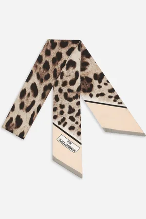 Dolce & Gabbana Leopard-print Twill Headscarf - Woman Scarves And Silks Onesize
