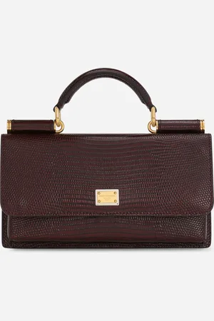 Dolce & Gabbana Iguana-print Mini Bag - Woman Clutches Mini And Micro Bags Burgundy Leather Onesize