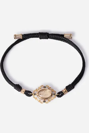 Dolce & Gabbana Fabric Devotion Bracelet With Yellow Pendant Charm - Man Necklaces M