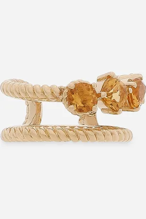 Dolce & Gabbana Single Earring Double Earcuff In Yellow 18k With Citrines - Woman Earrings Onesize