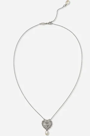 Dolce & Gabbana Devotion Necklace In With Diamonds And Pearls - Woman Necklaces White Onesize