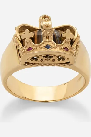 Dolce & Gabbana Crown Yellow Ring With Iron Eye On The Inside - Man Rings 62