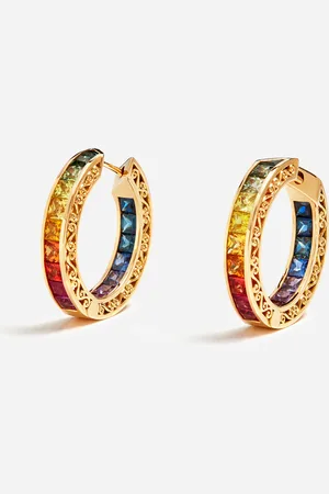 Dolce & Gabbana Multi-colored Sapphire Hoop Earrings - Woman Earrings Onesize