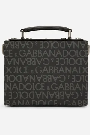 Dolce & Gabbana Coated Jacquard Box Bag - Man Crossbody Bags Multi-colored Fabric Onesize