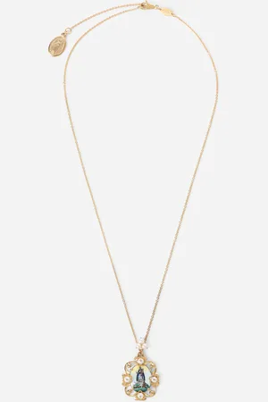 Dolce & Gabbana D.d. Pendant In Yellow 18kt And Antique Cheramic Miniature - Woman Necklaces Onesize