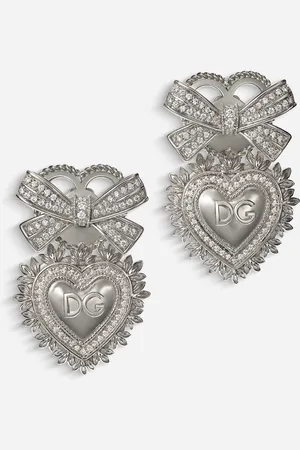 Dolce & Gabbana Devotion Earrings In With Diamonds - Woman Earrings White Onesize