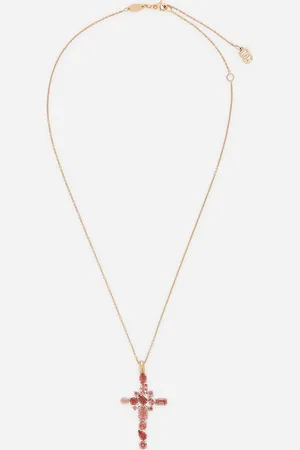 Dolce & Gabbana Anna Pendant In Gold 18kt With Pink Tourmalines - Woman Necklaces Gold Onesize