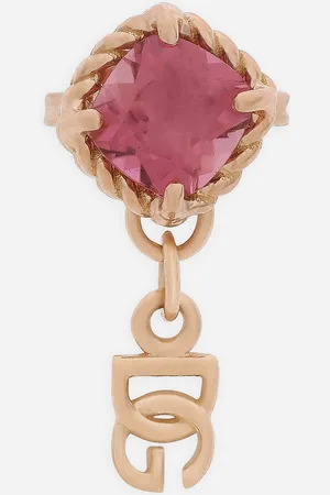 Dolce & Gabbana Single Earring In Yellow Gold 18kt With Pink Toumaline - Woman Earrings Gold Onesize