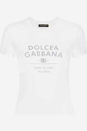 Dolce & Gabbana Jersey T-shirt With Lettering - Woman T-shirts And Sweatshirts 36