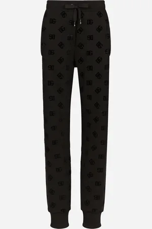 Dolce & Gabbana Jersey Jogging Pants With Flocked Dg Logo Print - Woman Pants And Shorts Multi-colored 40