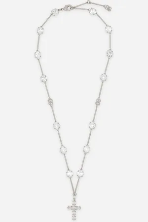 Dolce & Gabbana Rosary-style Necklace With Rhinestone-detailed Crosses - Woman Bijoux Onesize