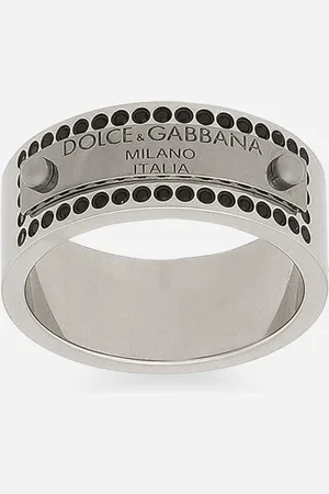 Dolce & Gabbana Rhinestone-detailed Tag Ring - Man Bijoux Metal M