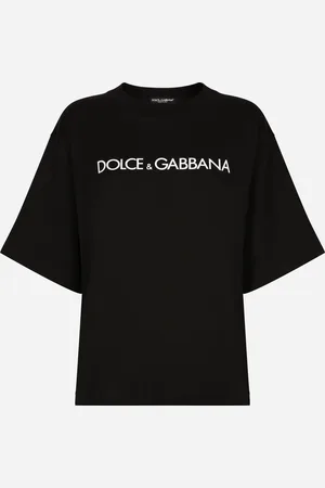 Dolce & Gabbana Short-sleeved Cotton T-shirt With Lettering - Woman T-shirts And Sweatshirts Cotton Xxs
