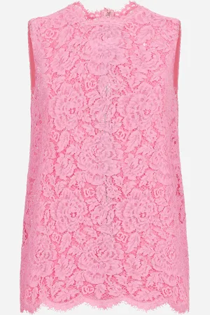Dolce & Gabbana Branded Floral Cordonetto Lace Top - Woman Shirts And Tops 36