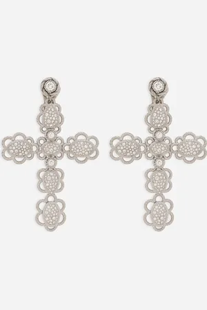 Dolce & Gabbana Easy Diamond Earrings In Gold 18kt And Diamonds Pavé - Woman Earrings Gold Onesize
