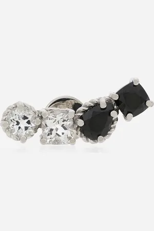 Dolce & Gabbana Single Earring In Gold 18kt With Colourless Topazes And Black Spinels - Woman Earrings Acetate Onesize