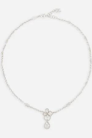 Dolce & Gabbana Easy Diamond Necklace In Gold 18kt And Diamonds Pavé - Woman Necklaces Gold Onesize