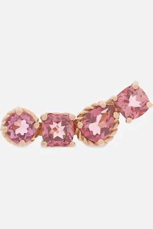 Dolce & Gabbana Single Earring In Gold 18kt With Pink Tourmalines - Woman Earrings Gold Onesize