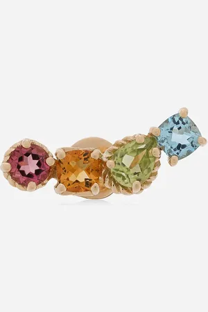 Dolce & Gabbana Single Earring In Yellow 18kt With Multicolor Sapphires - Woman Earrings Onesize