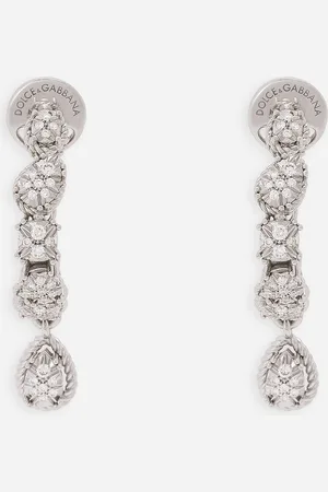 Dolce & Gabbana Easy Diamond Earrings In Gold 18kt And Diamonds Pavé - Woman Earrings Gold Onesize