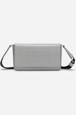 Dolce & Gabbana Calfskin Mini Bag - Man Crossbody Bags Gray Leather Onesize