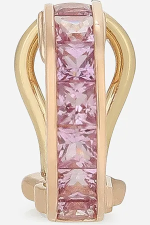 Dolce & Gabbana Anna Single Earring In Gold 18kt With Pink Sapphires - Woman Earrings Gold Onesize