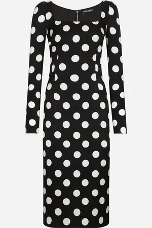 Dolce & Gabbana Charmeuse Sheath Dress With Macro Polka-dot - Woman Dresses 36
