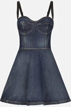 Dolce & Gabbana Short Denim Corset Dress - Woman Denim And Jeans Multi-colored 46