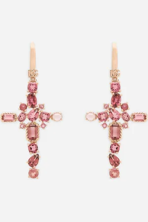 Dolce & Gabbana Anna Earrings In Gold 18kt With Pink Tourmalines - Woman Earrings Gold Onesize