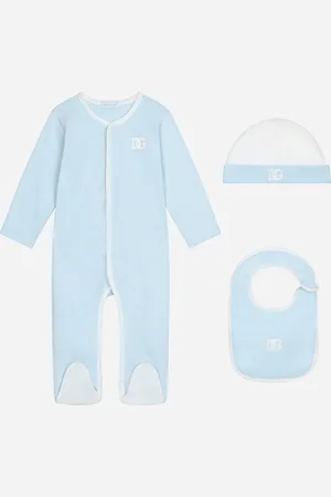 Dolce & Gabbana 3-piece Gift Set In Jersey - Newborn Male Gift Sets And Babygrows Gray 9/12 Months