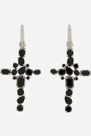 Dolce & Gabbana Anna Earrings In Gold 18kt And Black Spinels - Woman Earrings Gold Onesize