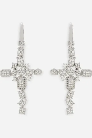 Dolce & Gabbana Easy Diamond Pendant In White Gold 18kt And Diamonds Pavè - Woman Earrings White Gold Onesize