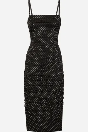 Dolce & Gabbana Charmeuse Sheath Dress With Micro Polka-dot : - Woman Dresses 36