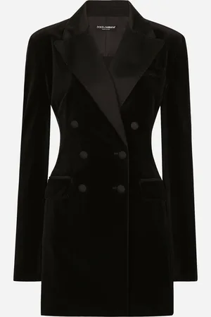 Dolce & Gabbana Double-breasted Velvet Turlington Jacket - Woman Blazers 36
