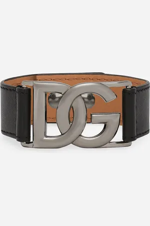 Dolce & Gabbana Calfskin Bracelet With Dg Logo - Man Bijoux Multi-colored Leather M
