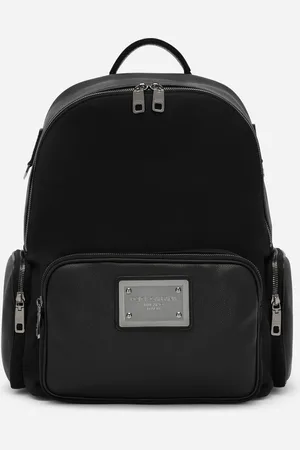 Dolce & Gabbana Grainy Calfskin And Nylon Backpack - Man Backpacks And Fanny Packs Fabric Onesize