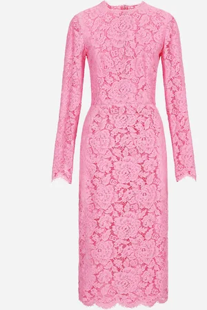Dolce & Gabbana Branded Floral Cordonetto Lace Sheath Dress - Woman Dresses 36